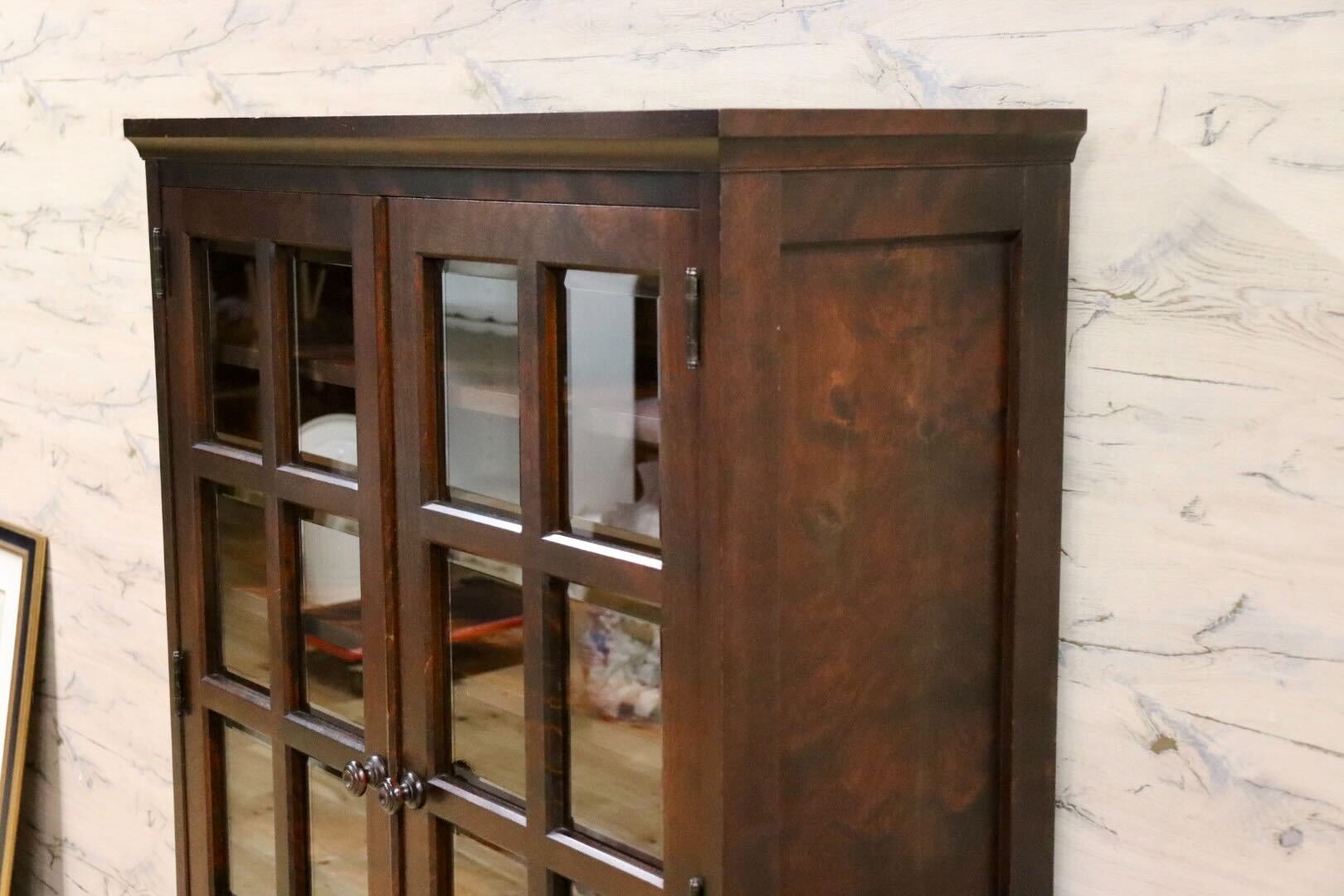 GMGN186A○北海道民芸家具 本棚 書棚 本箱 キャビネット 飾り棚 樺無垢