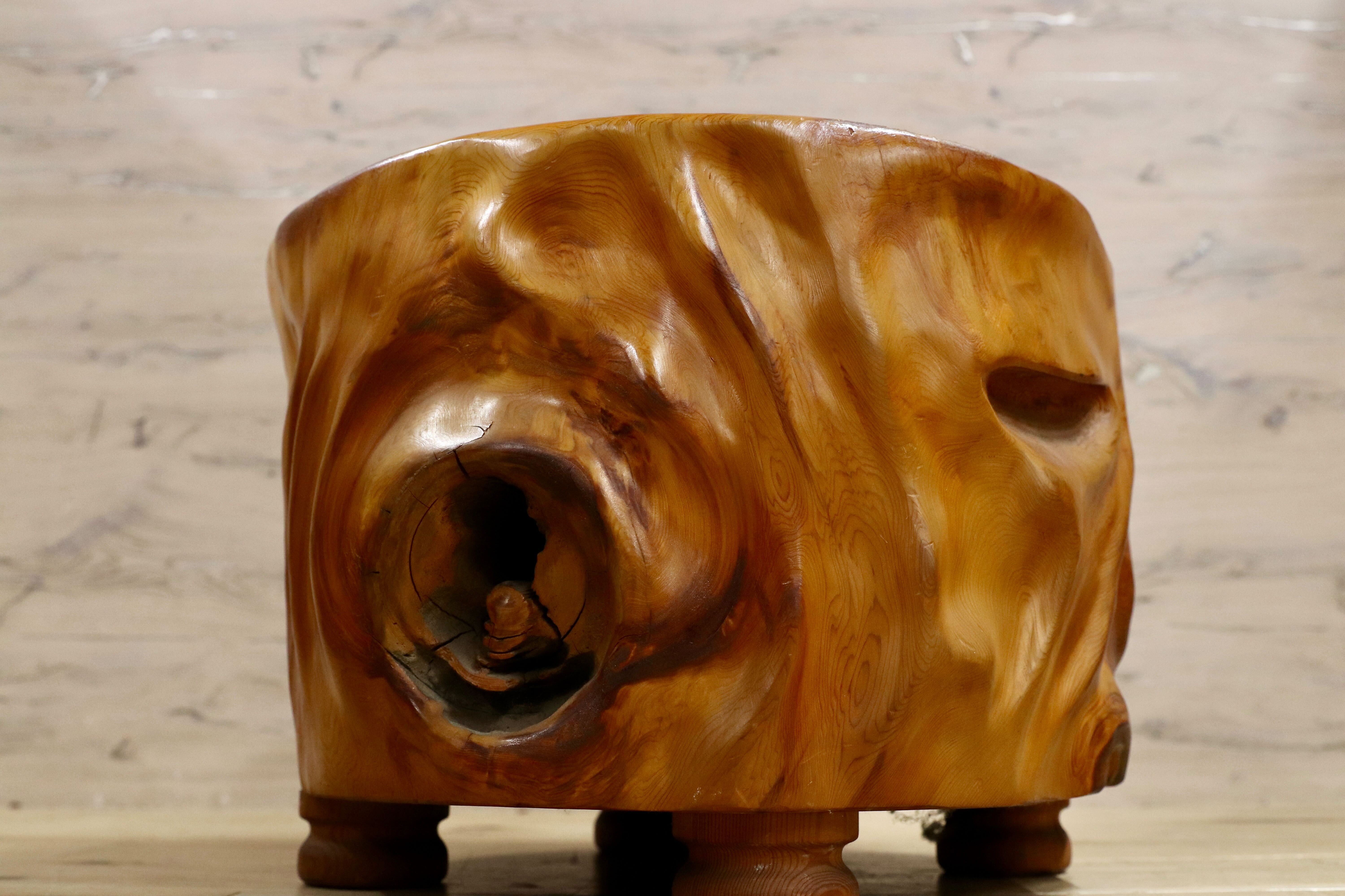 GMHH124A○世界遺産屋久杉 無垢材 スツール 椅子 腰掛け 和家具 工芸品