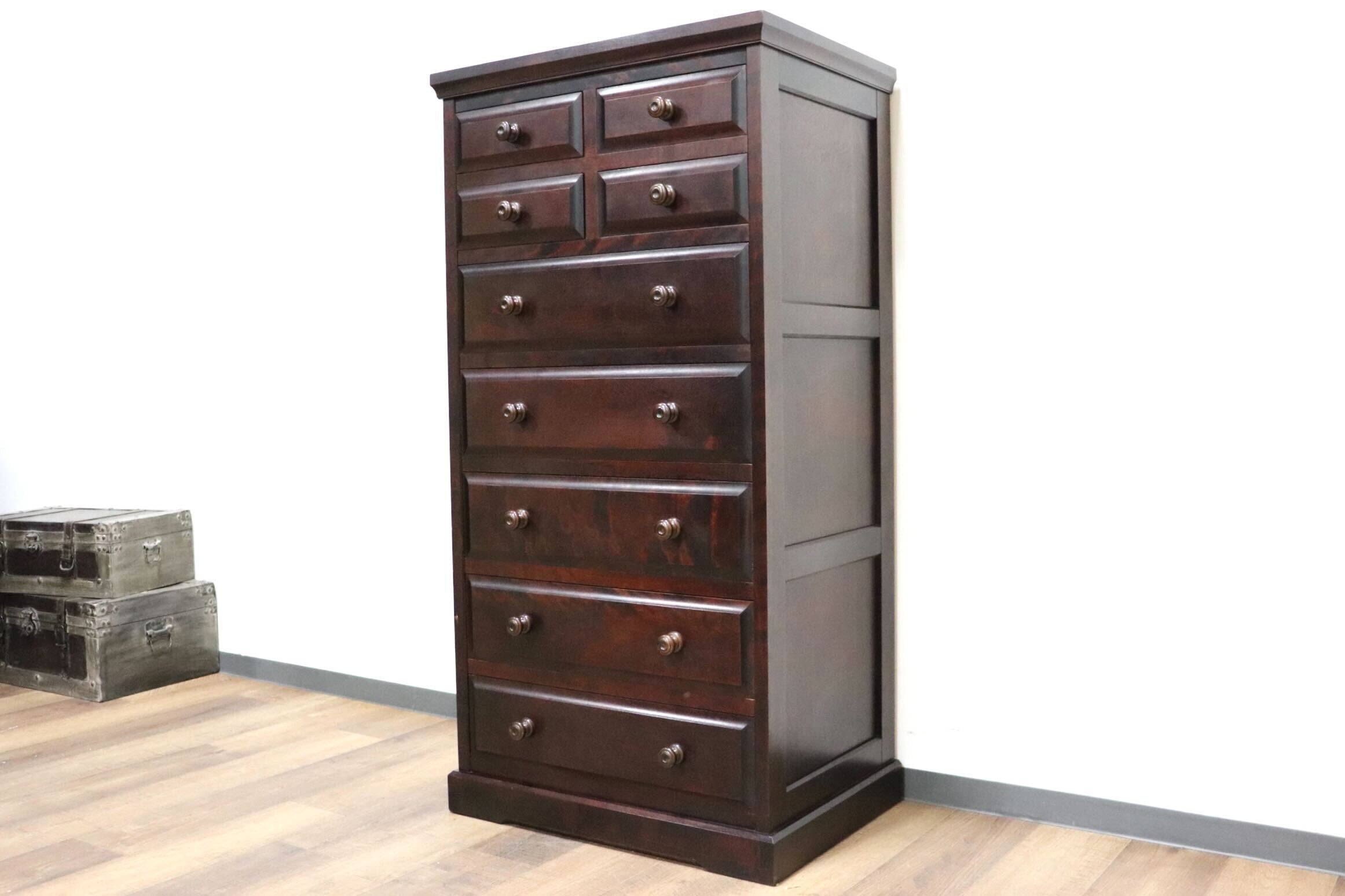 GMHH126B○北海道民芸家具 7段チェスト ハイチェスト タンス 整理箪笥