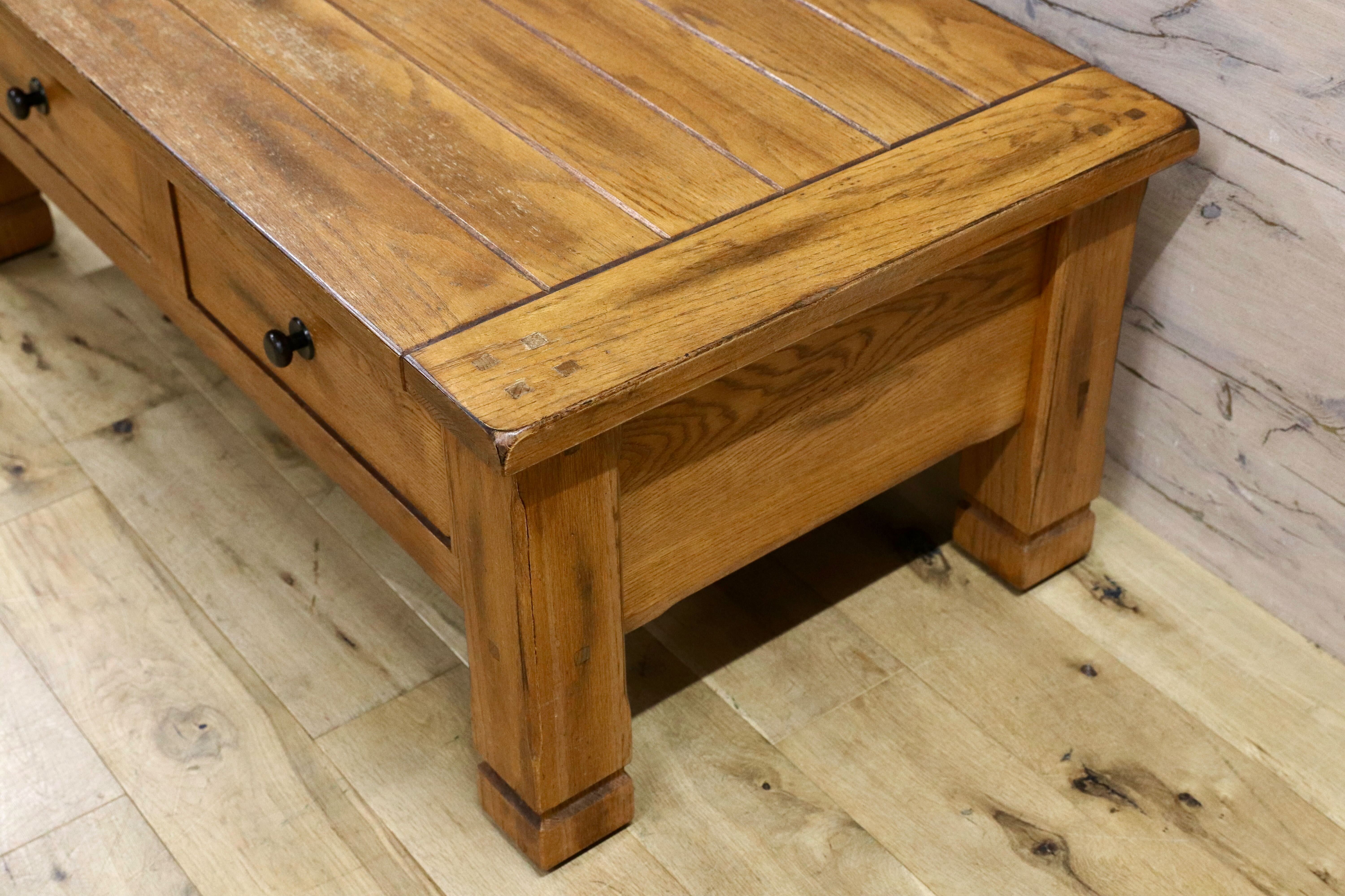 GMHK471○オーク材 ヴィンテージ センターテーブル リビングテーブル