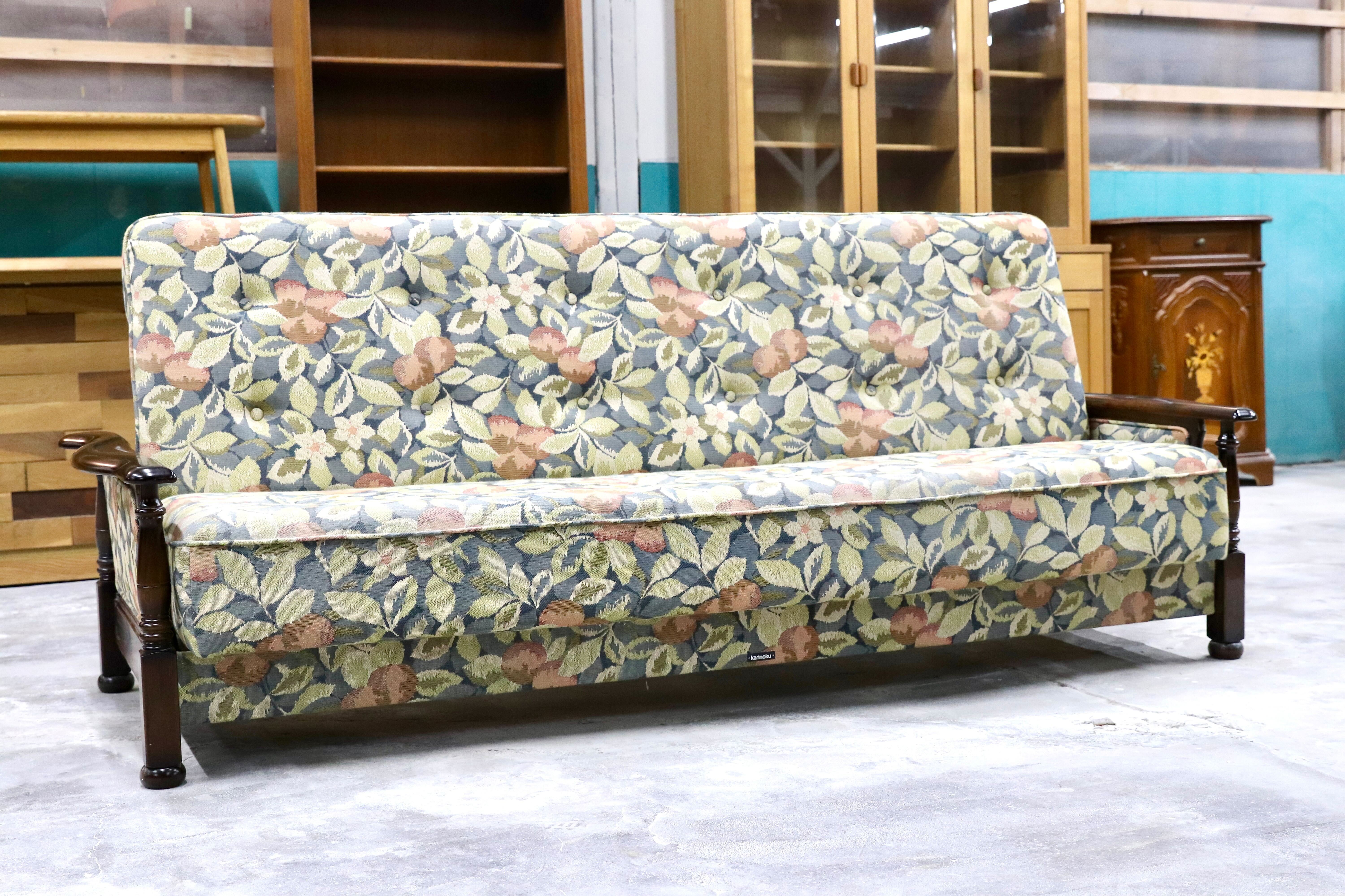 GMHS358○karimoku / カリモク コロニアル ソファベッド 3人掛けソファ