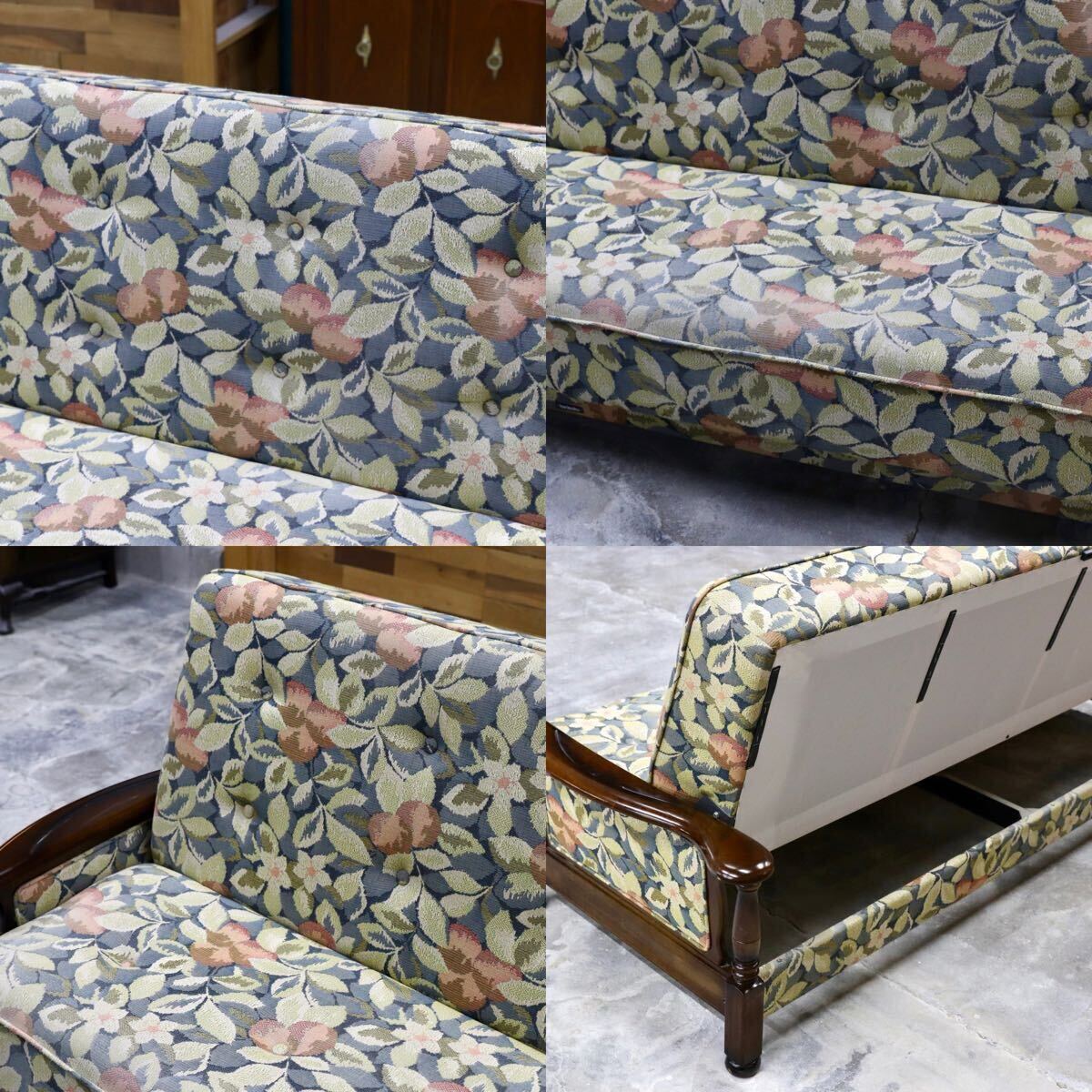 GMHS358○karimoku / カリモク コロニアル ソファベッド 3人掛けソファ