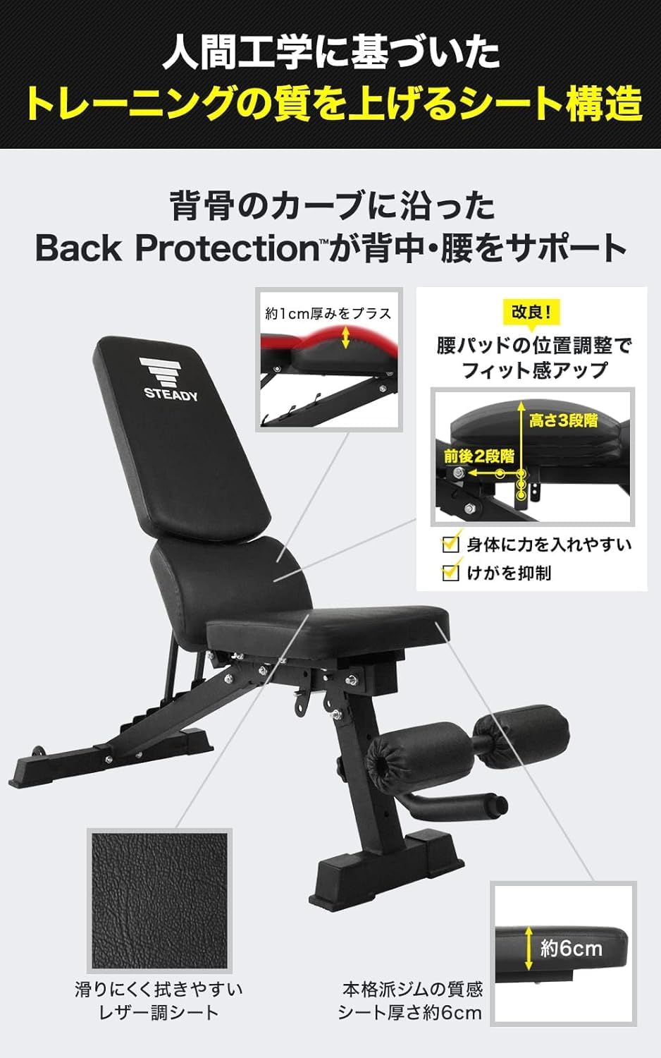 月額1,980円レンタルプラン：STEADY トレーニングベンチ ‎ST123