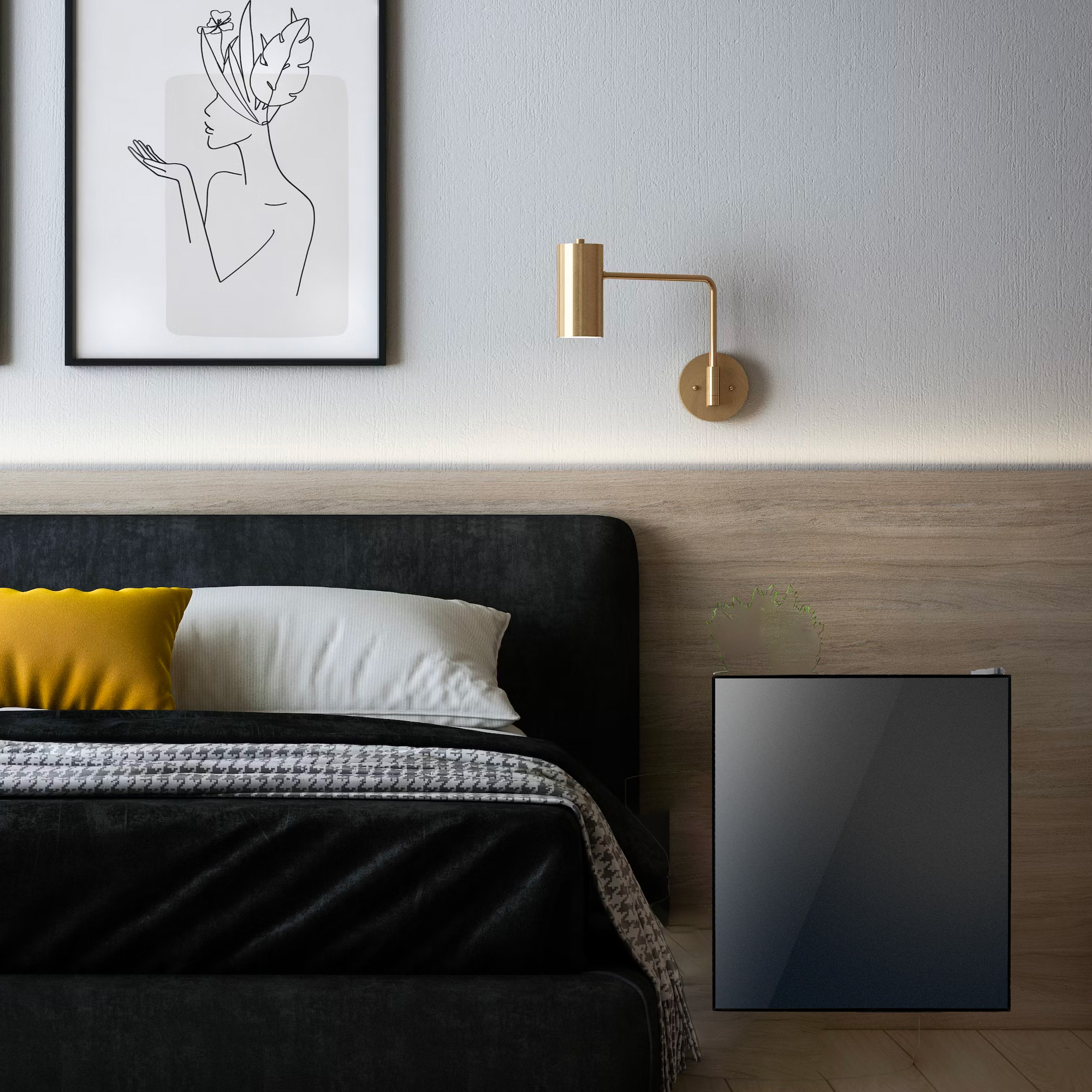 23L ペルチェ式 ワンドア冷蔵庫 マットブラックxブラックガラス - Hanx