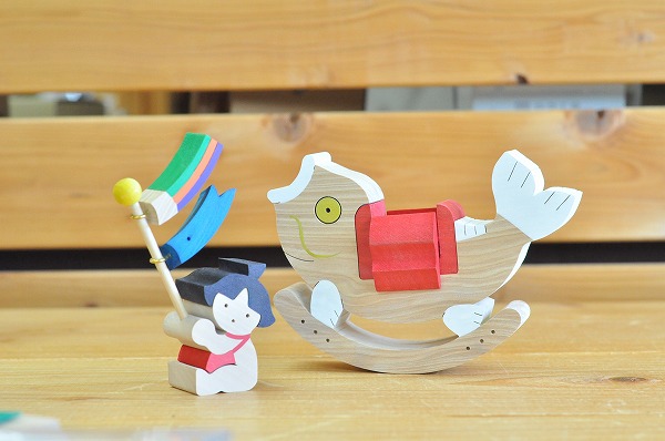 木のおもちゃ杢】 ゆりかごの金太郎坊や（鯉） 木のおもちゃHANA