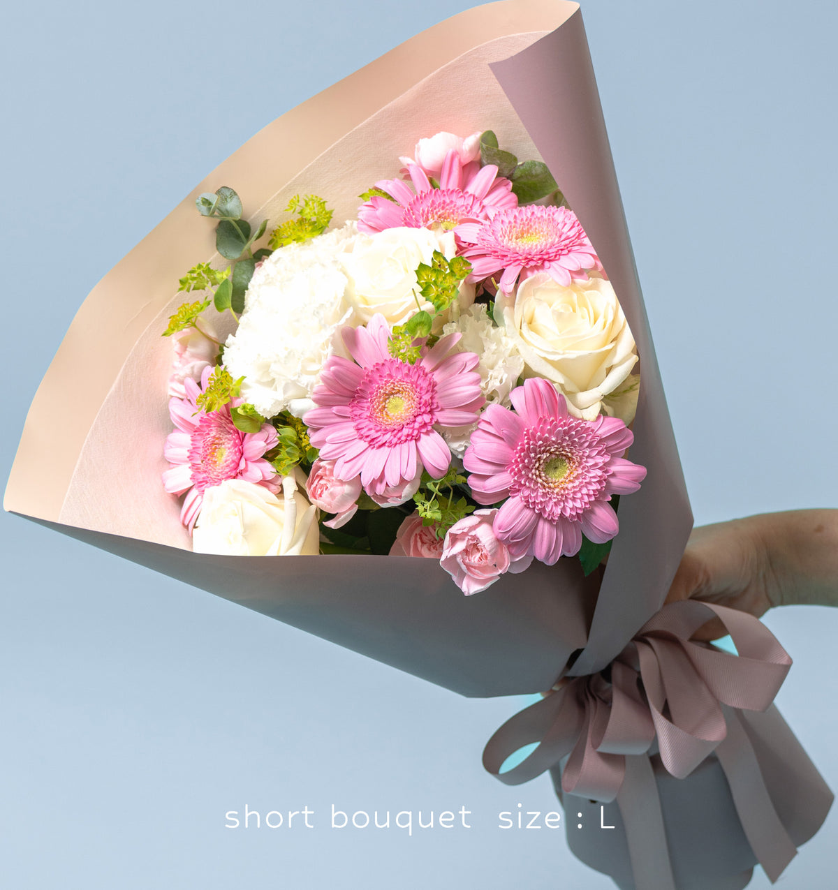 花束アレンジ size:S ナチュラルピンク｜花次郎のフラワーギフト