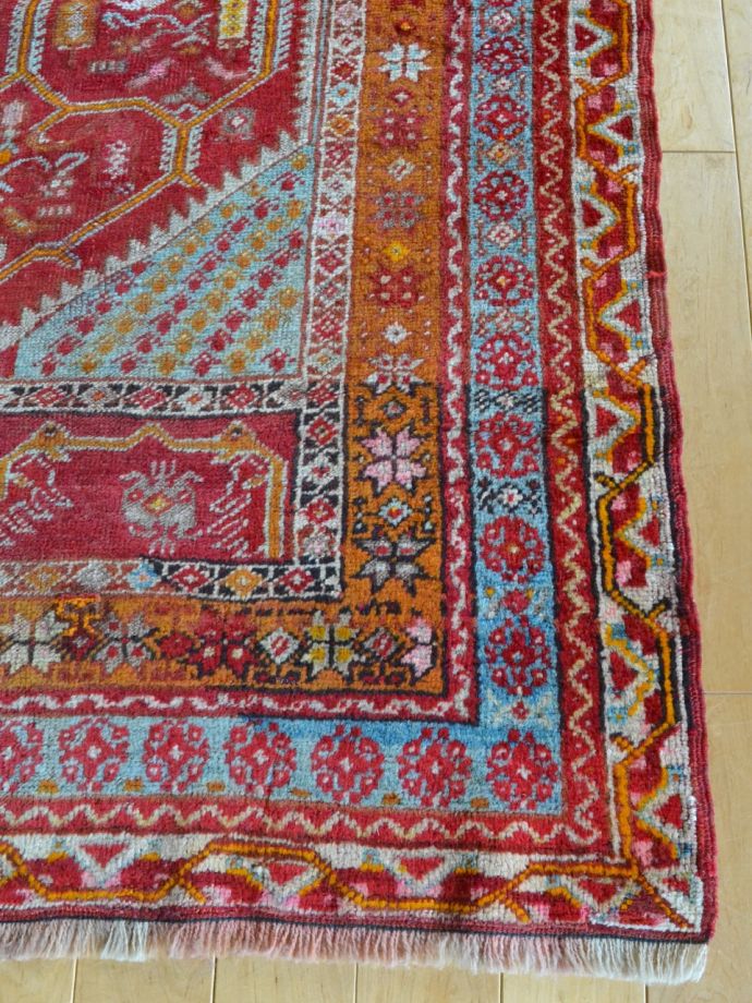 ビンテージのおしゃれな絨毯、一点もののトライバルラグ、シバス絨毯(m