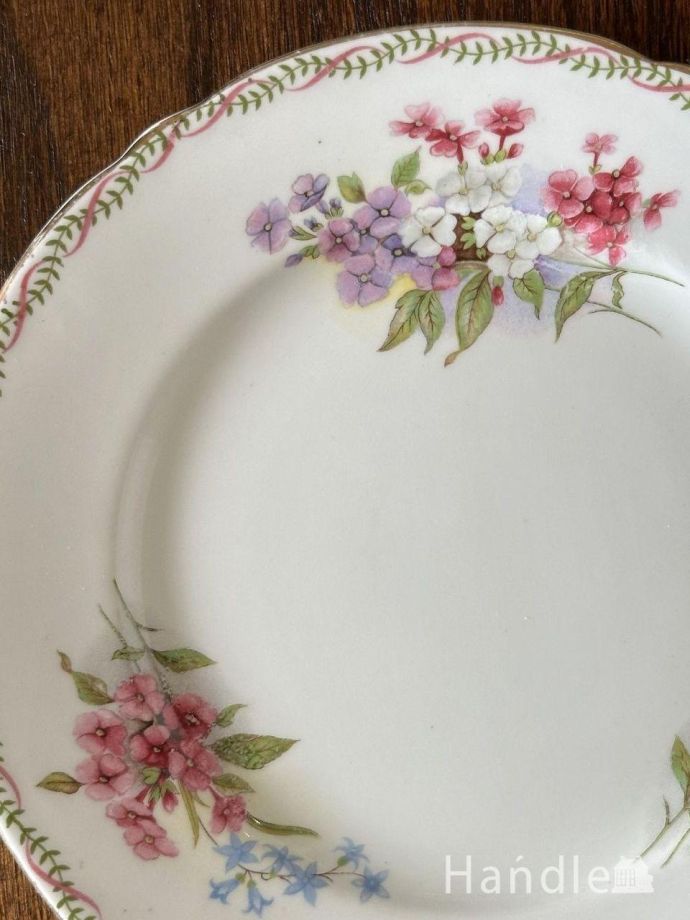イギリスから届いたシェリーのプレート、撫子が描かれたアンティークの