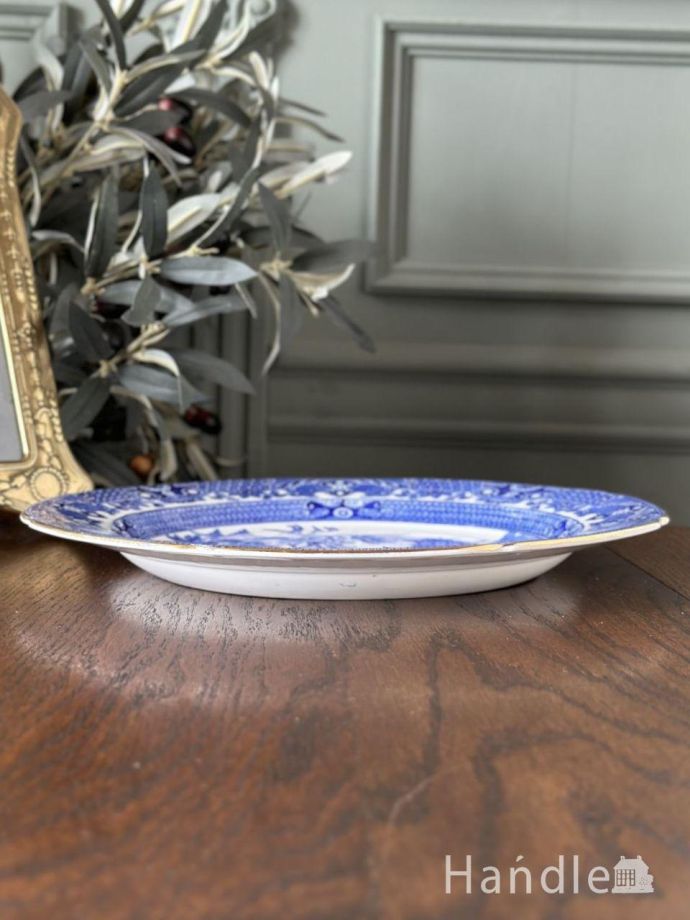 イギリスから届いたディナープレート、Burleigh(バーレイ)のブルー