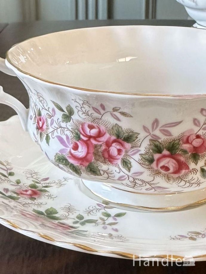 ロイヤルアルバートのラベンダーローズ、アンティークダブルハンドル