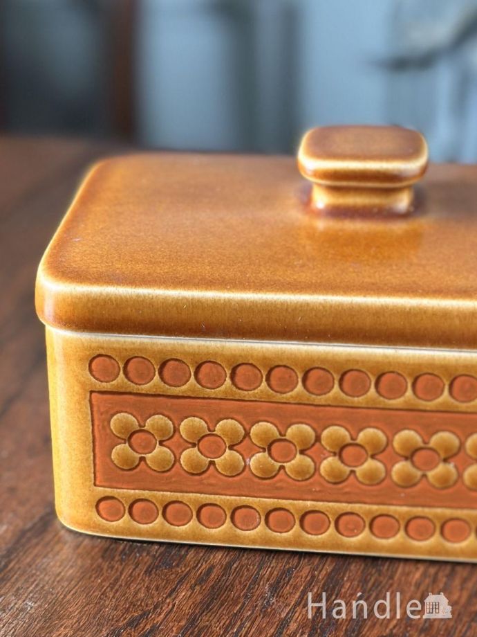 ホーンジーのアンティークのバターケース、HORNSEA「サフラン