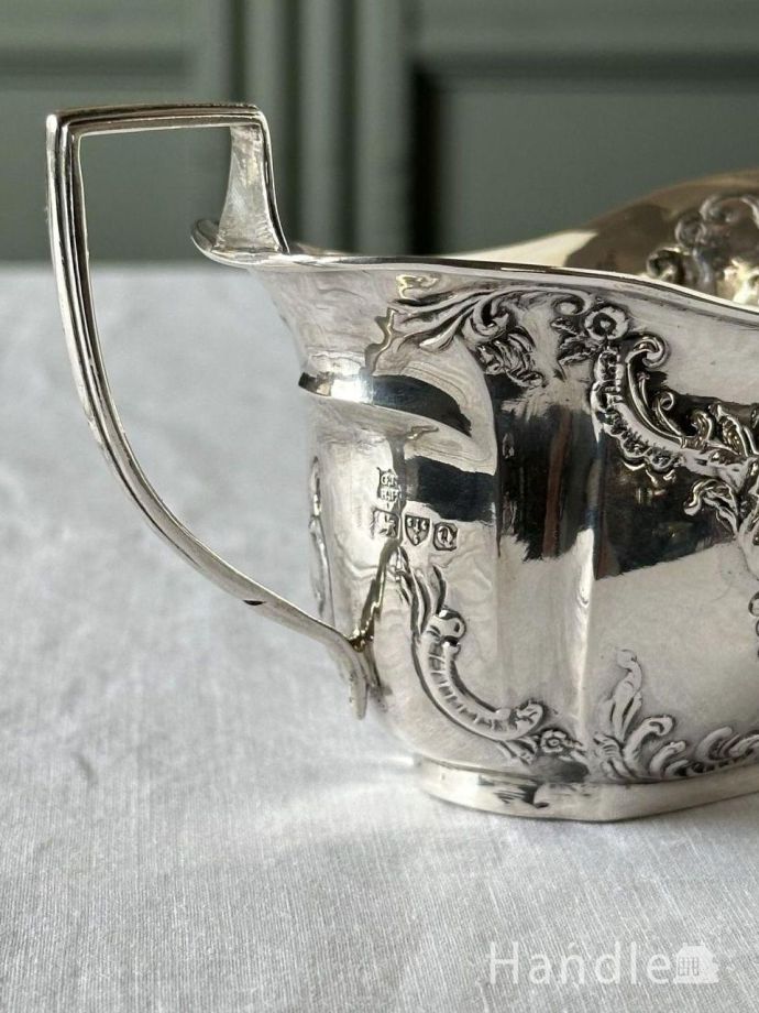 スターリングシルバーのティーセット、英国チェスターのアンティーク銀