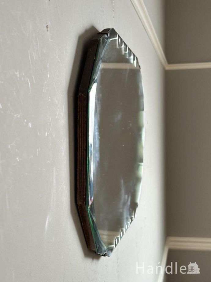 イギリスから届いたカッティングミラー、キラキラ輝く美しい壁掛け鏡(k