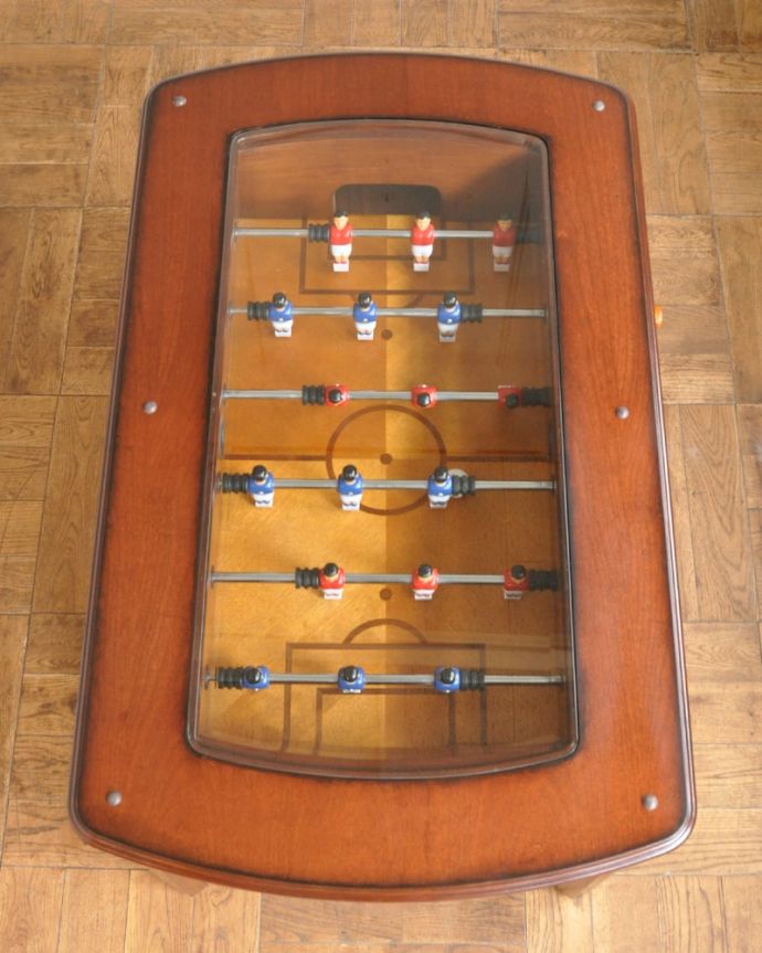 英国のめずらしいアンティークのローテーブル、3WAYで楽しめるゲーム