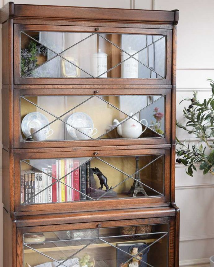 憧れのアンティーク家具、英国輸入のスタッキングブックケース（本棚