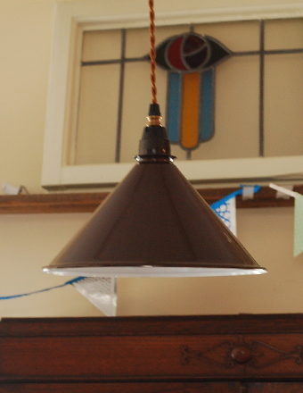 1940年代のアンティーク ホーローペンダントライト（器具セット付き