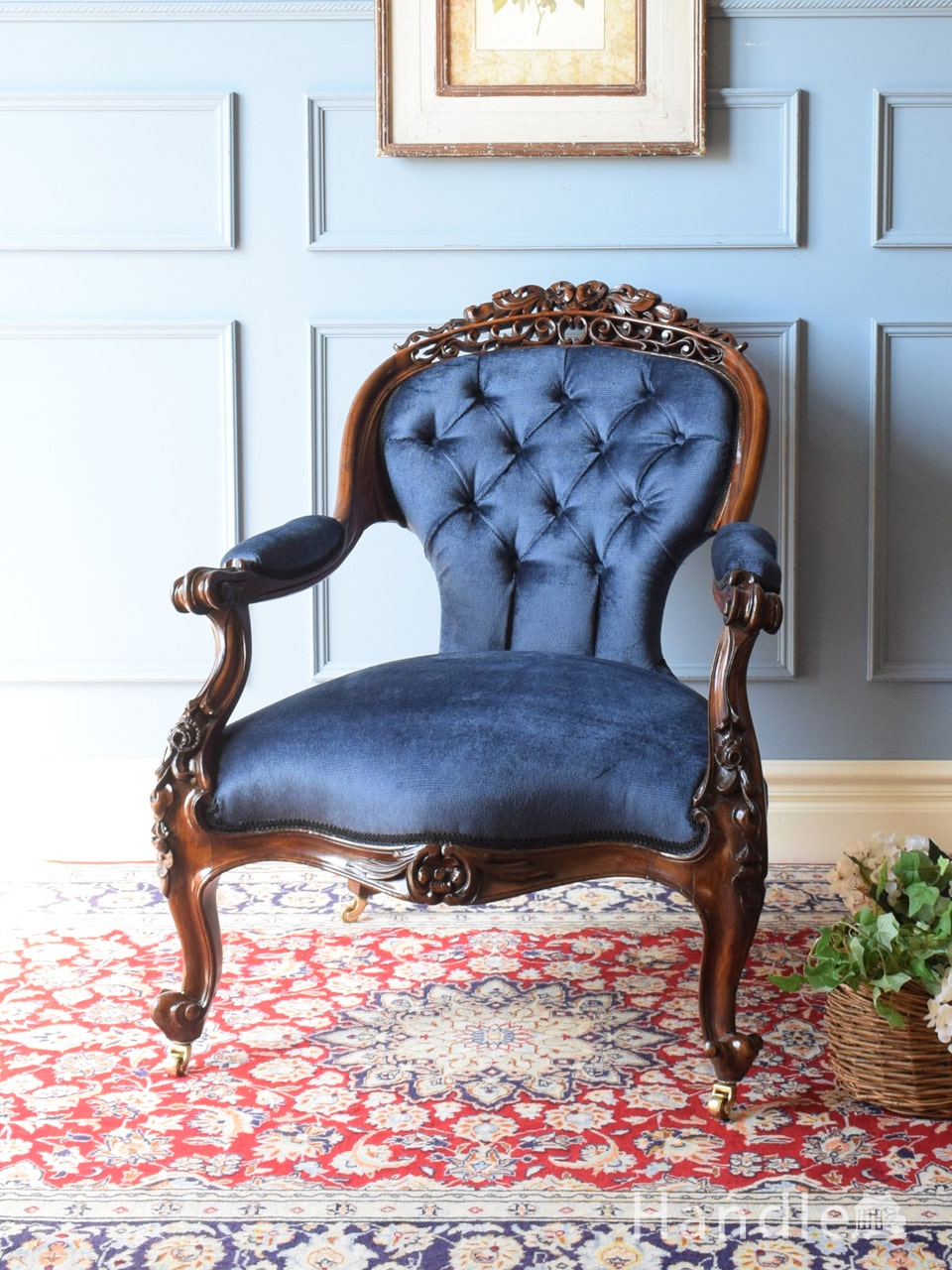 アーコール社のアンティークソファ、1人掛けのラウンジチェア(オレンジ