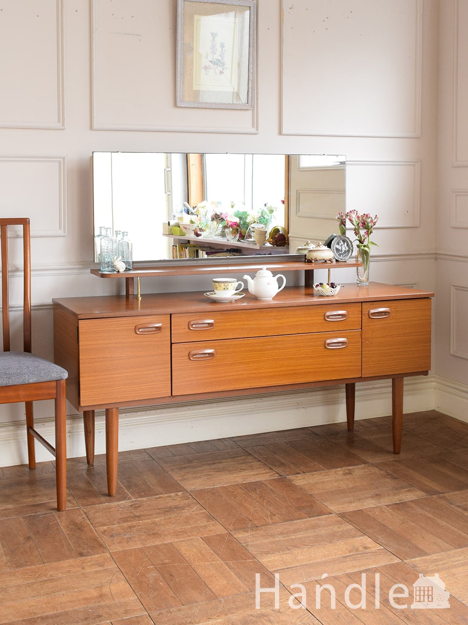 フランスから届いたアンティークのおしゃれな三面鏡、フレンチスタイル