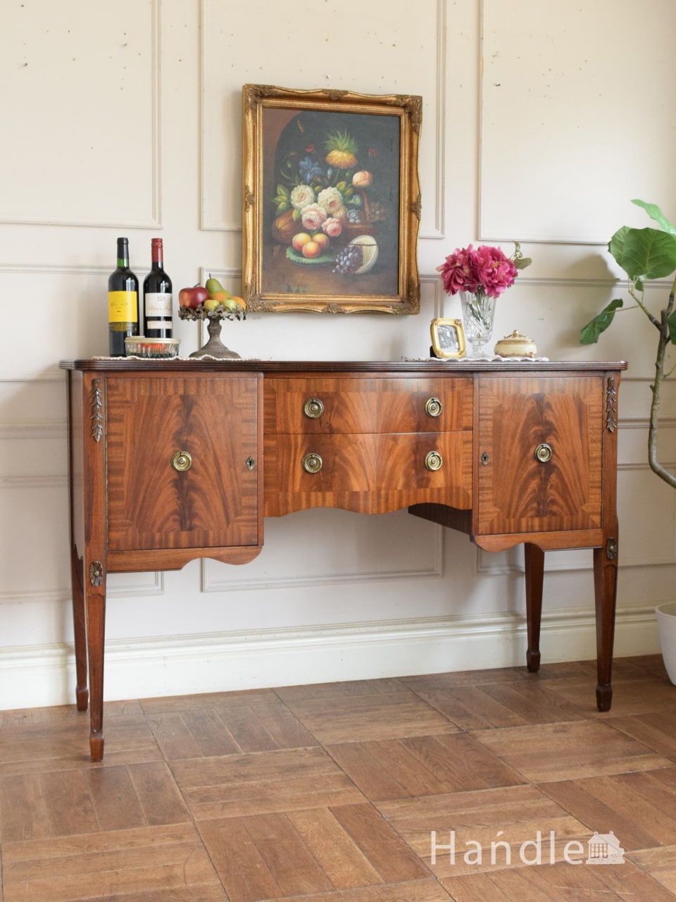 英国アンティークのサイドボード、イギリスで見つけたマホガニー材の