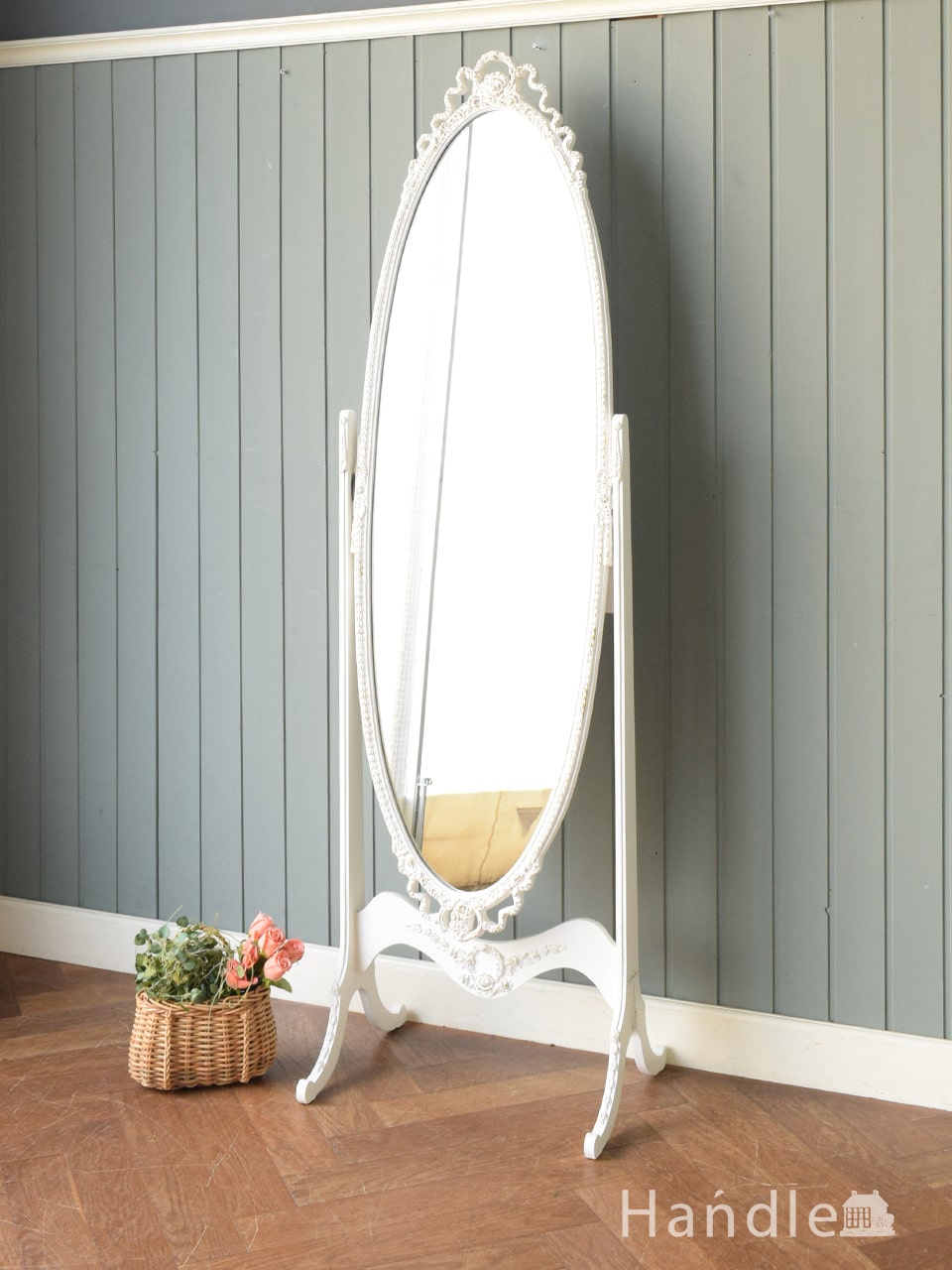 ビンテージのおしゃれな鏡、北欧スタイルに合う四角いウォールミラー(x