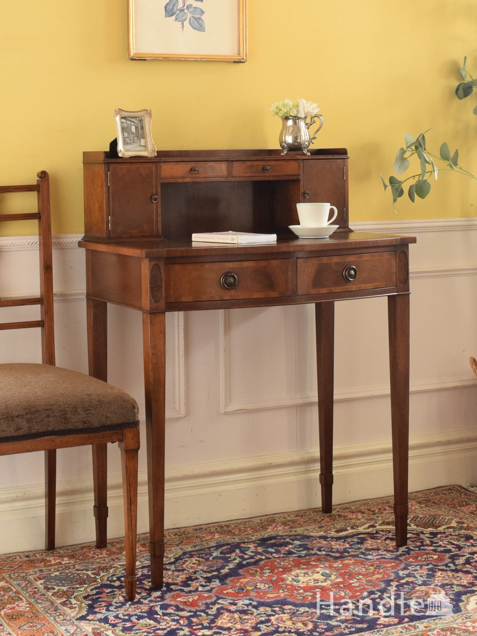 お仕事デスクにも使えるゆったりサイズのアンティークデスク(k-1365-f