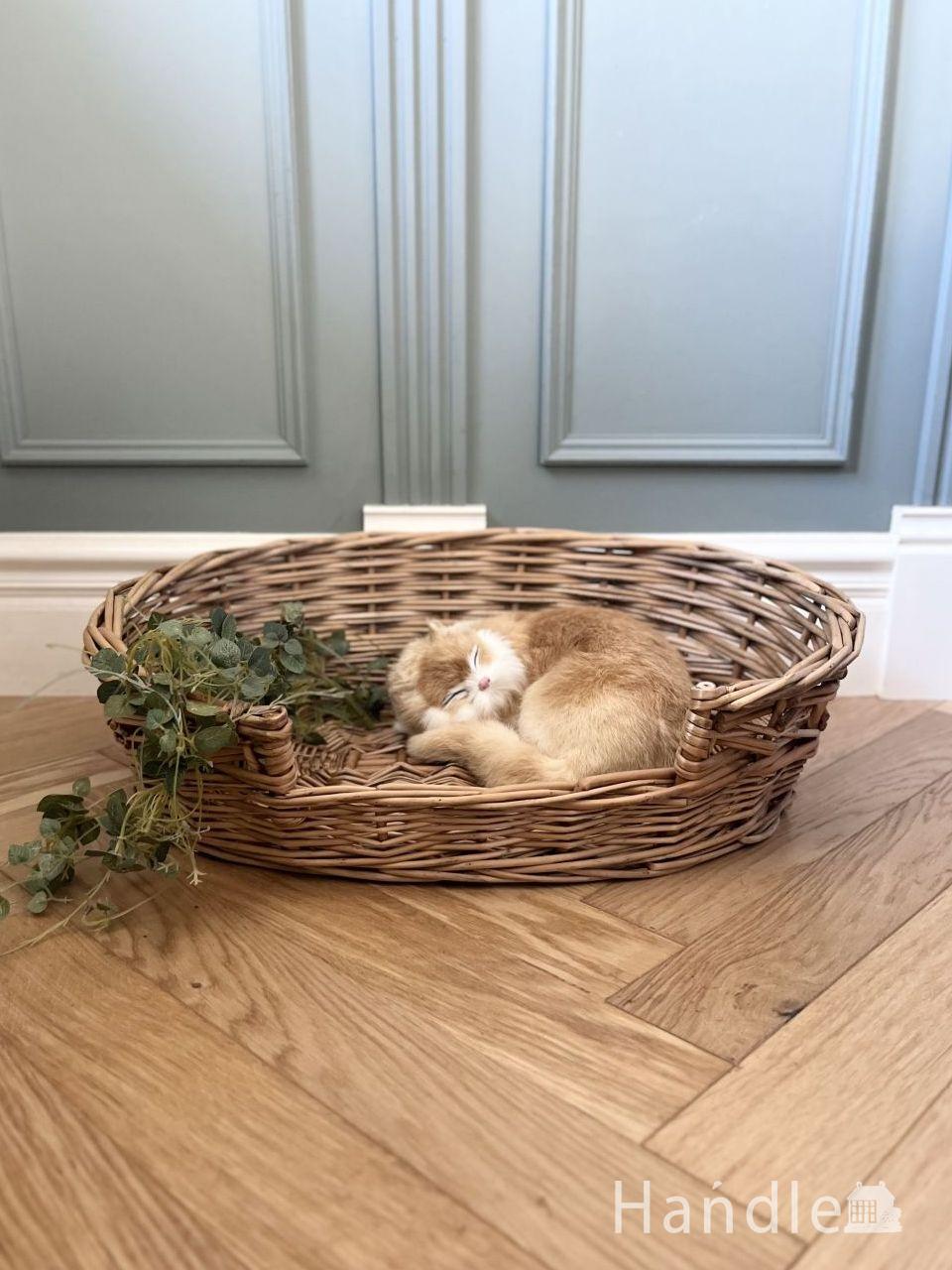 イギリスで見つけたキレイなアンティーク バスケット(k-1675-z