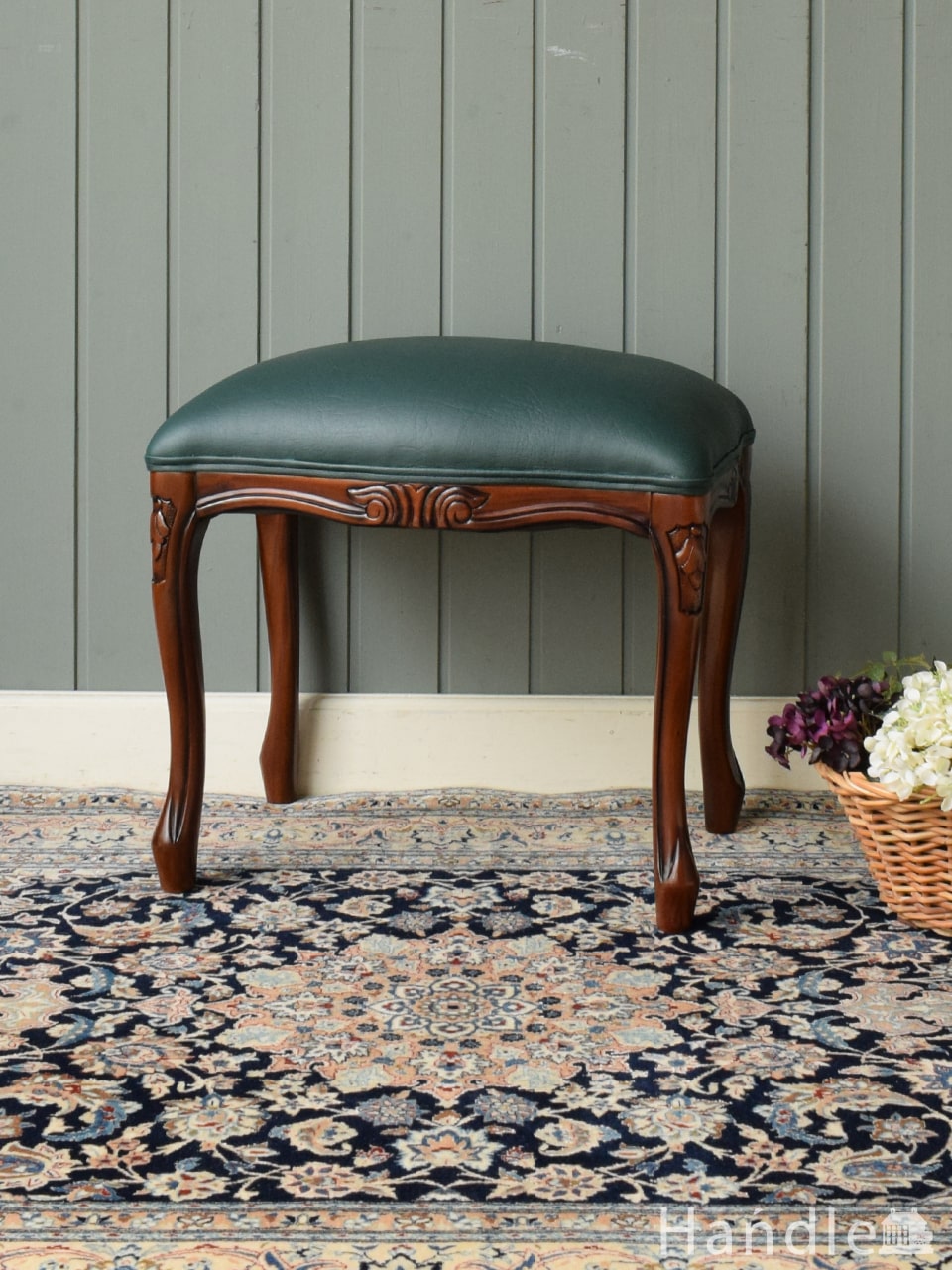 高さが調整できる天然木のナチュラルなスツール（パイン材）(y-160-c