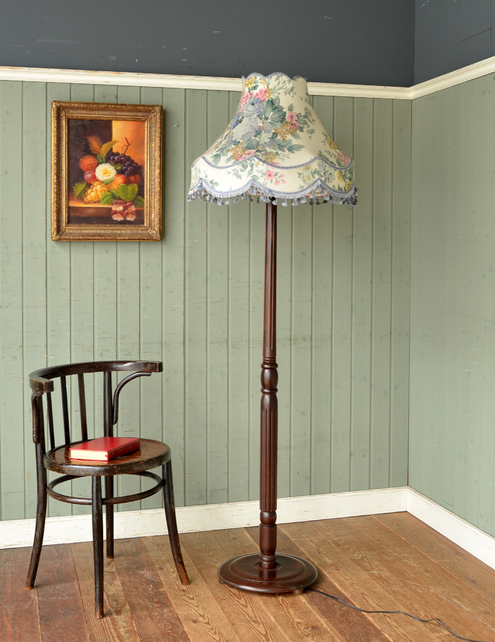 アンティークフロアスタンドライト 花 フラワー ビンテージ【中古/現状