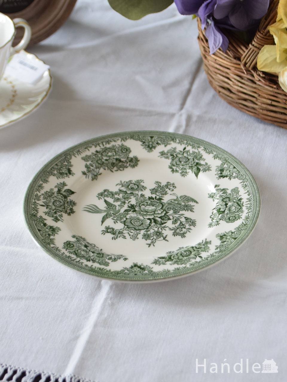 英国バーレイ社の食器、グリーンアジアティックフェザンツのプレートS