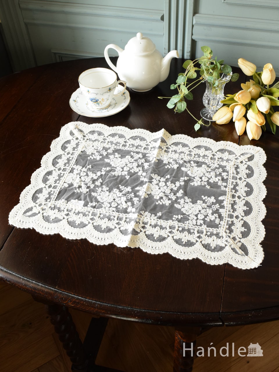 総レース 総手刺しゅう ランチョンマット テーブルセンター 5枚まとめ