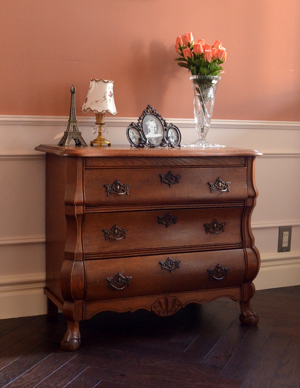 素敵なアンティークの南仏家具、ウォルナット材のチェスト(j-1151-f