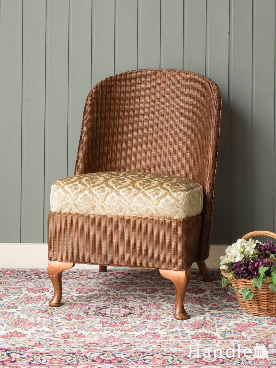 アーコール社のアンティークソファ、1人掛けのラウンジチェア(オレンジ