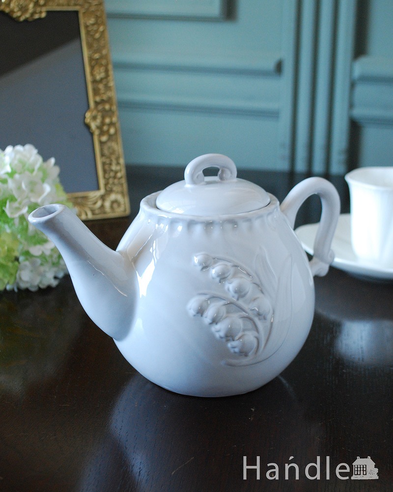 スズランの模様がとっても可愛いミュゲ（Muguet）のティーポット(n1