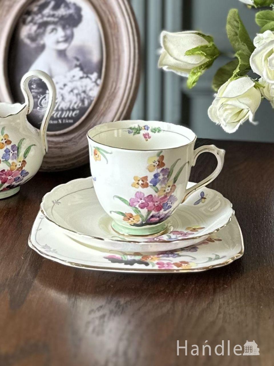 イギリスから届いたアンティークトリオ、TUSCAN(タスカン)の手描き