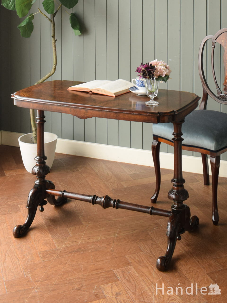 英国アンティークのサザーランドテーブル、1890年代のウォールナット材