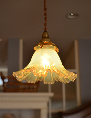1920年代のアンティーク シェード ペンダントライト（器具セット付き