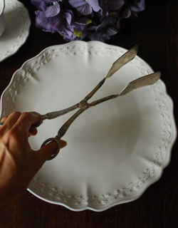 英国インテリアのアンティークシルバープレート ケーキトング(k-871-z