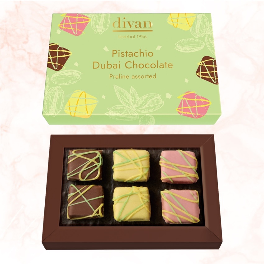 ピスタチオドバイチョコレートプラリネアソート 6個入: HANEDA