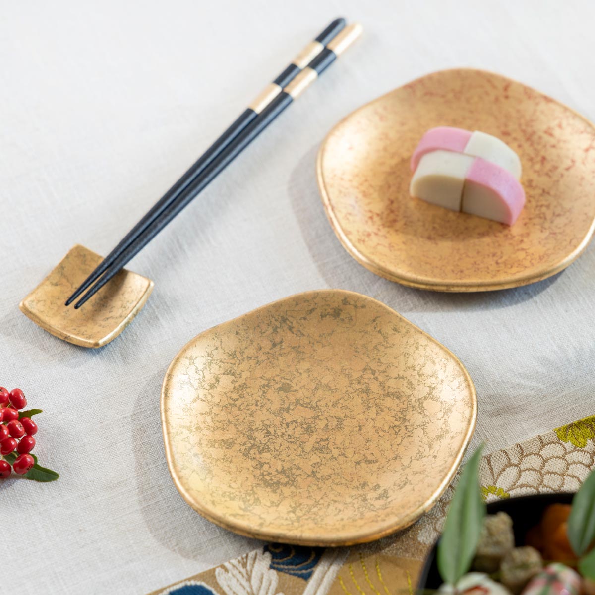 箔一 hakuichi 金箔 金沢箔 金沢 工芸品 金沢箔 箸置き｜華おぼろ もみ