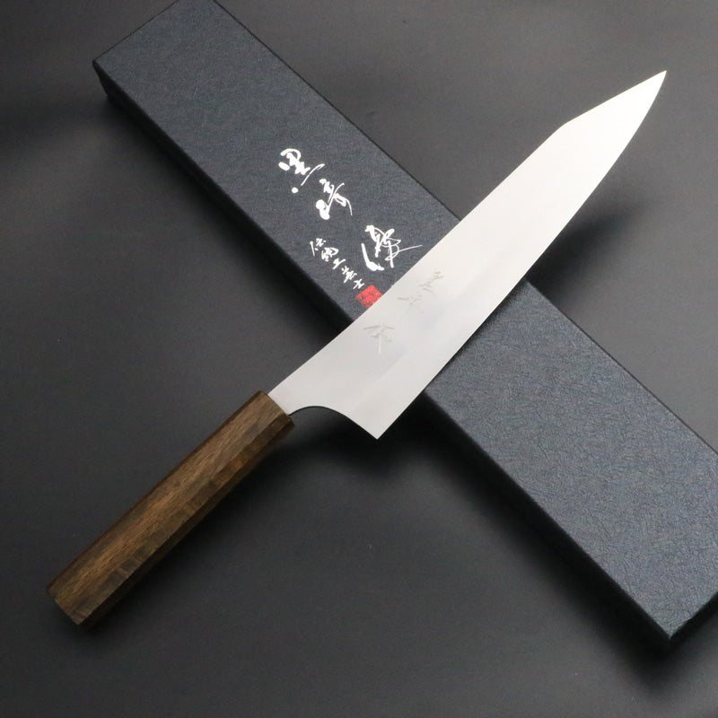 黒崎優 「月光」牛刀 包丁 240mm 拭き漆樫柄 – HAGAKURE