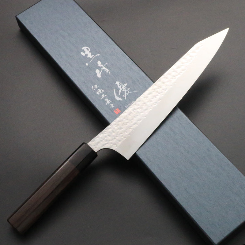 黒崎優 「閃光・鋭」牛刀 包丁 210mm 紫檀八角柄黒桂 – HAGAKURE