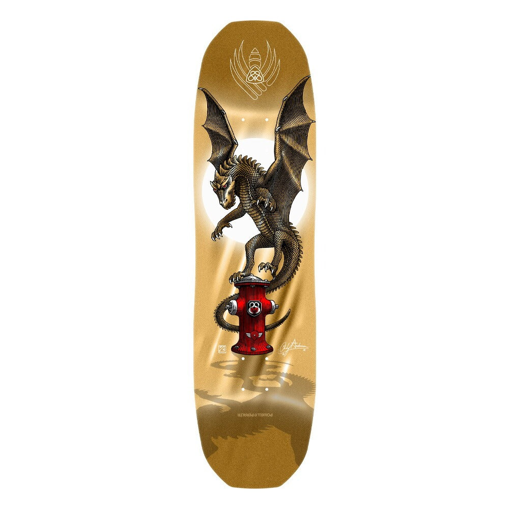8.4in x 32.03in ANDY ANDERSON HYDRANT FLIGHT® GOLD Foil SKATEBOARD
