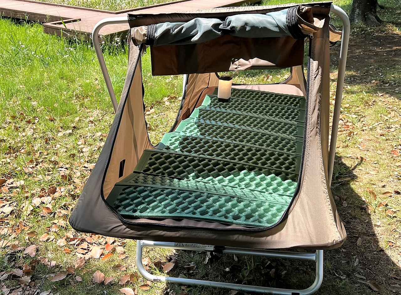 1分で設営できるソロ用テントコット！ クオルツ「イージーキャンパー