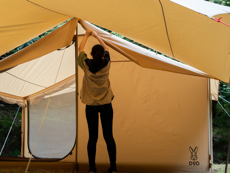 DOD】家の形のイエテント新発売！2ルームにも1ルームにもなるマルチで