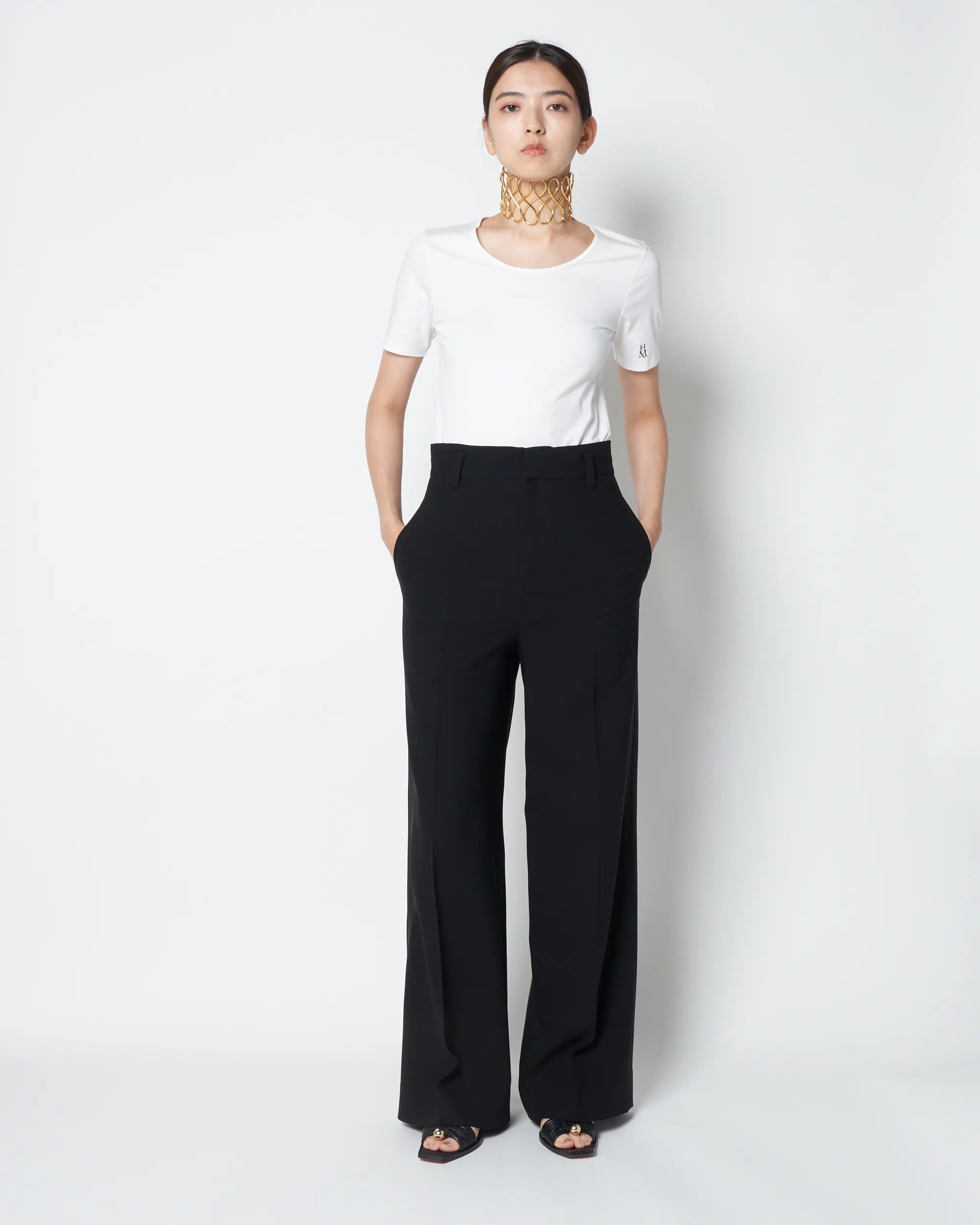 JAVELIN -WIDE SILHOUETTE SILK TROUSERS – HARUNOBUMURATA