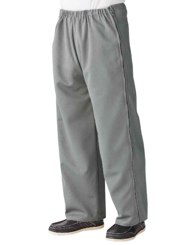 L．グレー メンズ 脇全開ジャージパンツ／紳士用／全開ファスナー／両