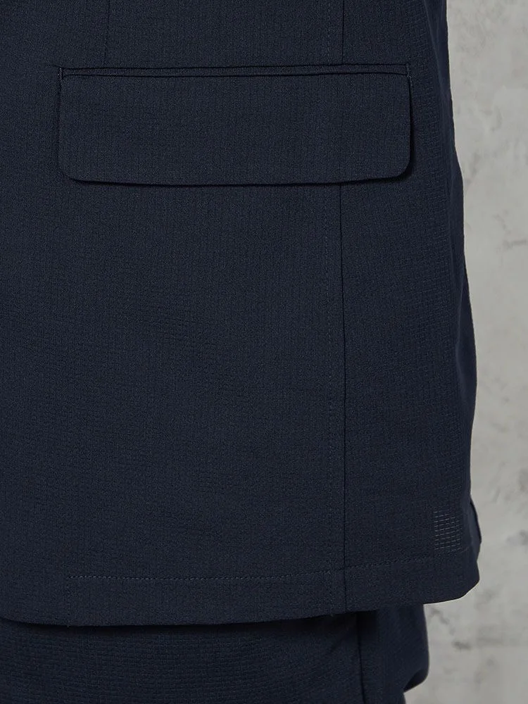 ネイビー】上下セットアップ ブレサブルクール 通気清涼 無地 春夏