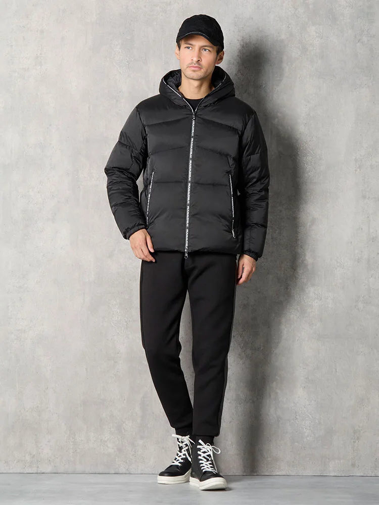 ブラック 【1PIU1UGUALE3 RELAX】LOGO ジップダウンジャケット 秋冬