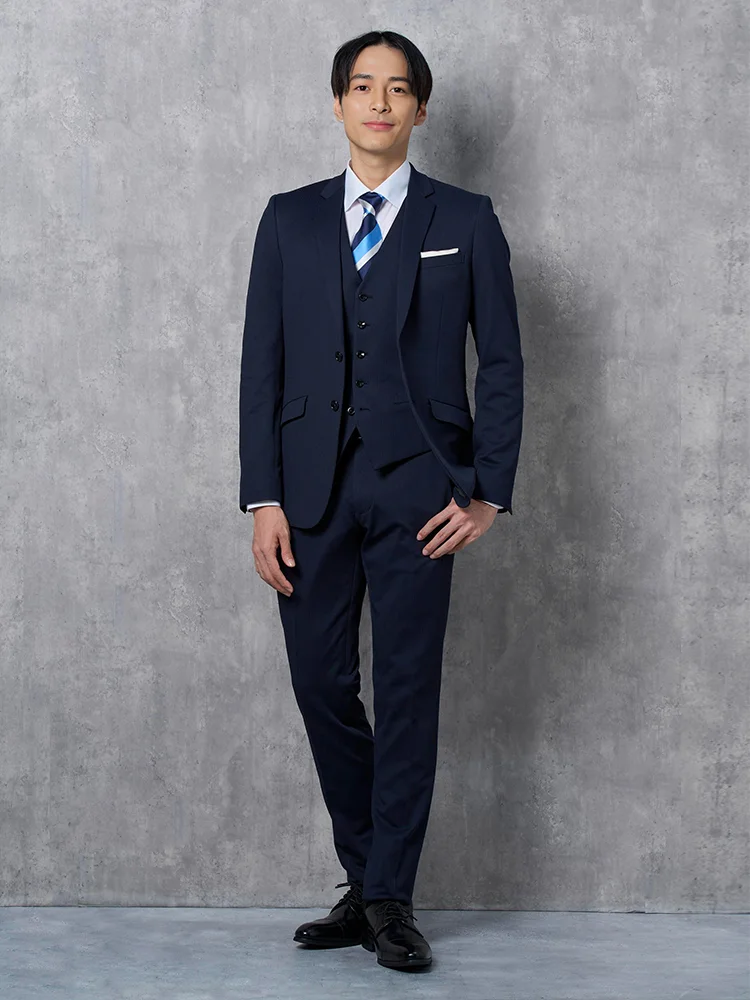 上下ウォッシャブル】スリーピーススーツ 2つボタン 脚長シルエット