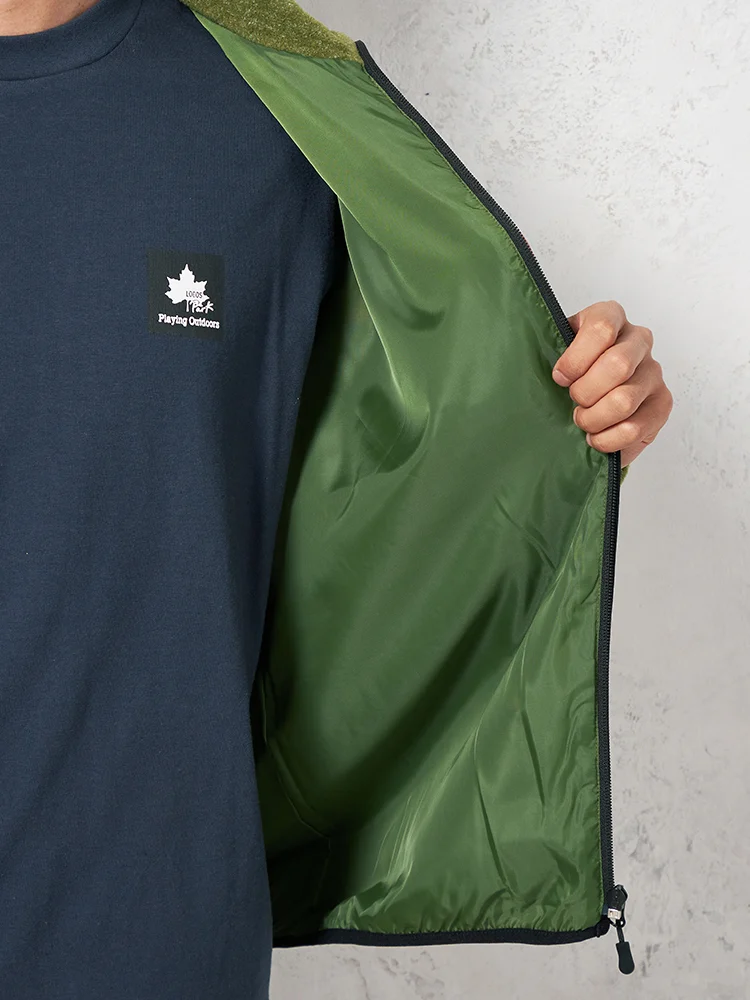 ブラック 【LOGOS-ロゴス-】 ウールライク フリースブルゾン 裏タフタ